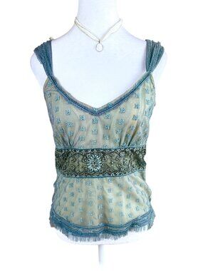 Anthropologie Mesh Top Regency Embroidery Sleeveless (8)